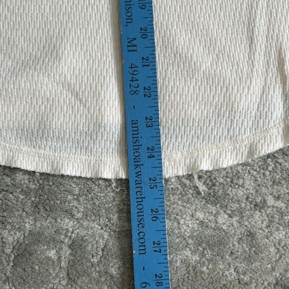 Free People Henley Thermal Top Small Waffle Knit Rainbow Trim Shirt Boho Hippie - Picture 11 of 11